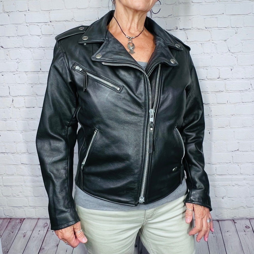 🚫SOLD |•HARLEY-DAVIDSON•| Awesome HD Black Leather Jacket - Picture 4 of 15